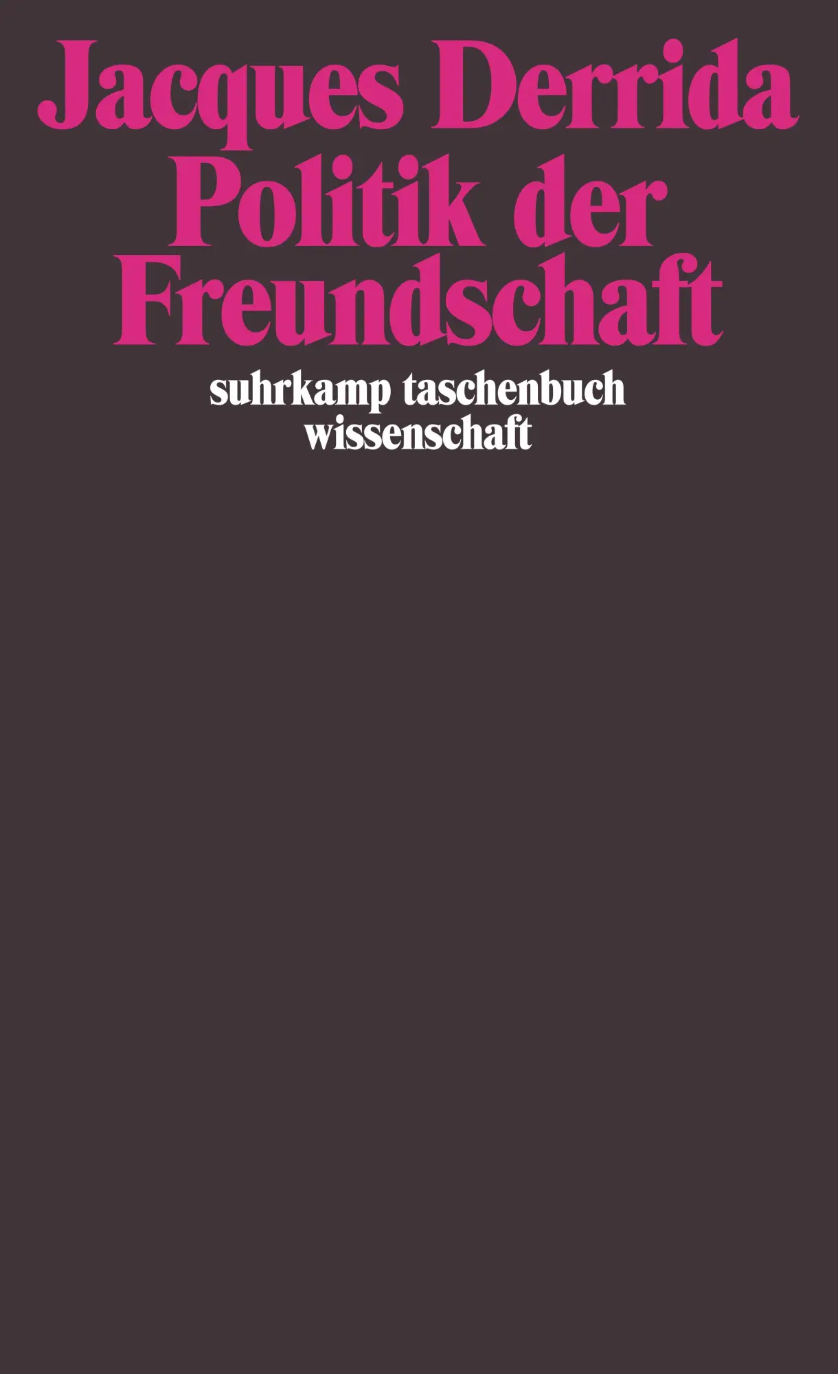 Cover: 9783518292082 | Politik der Freundschaft | Jacques Derrida | Taschenbuch | 492 S.