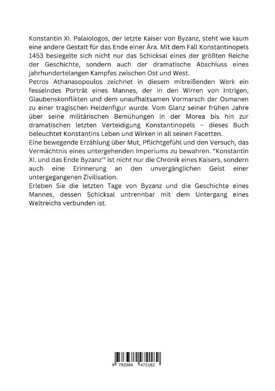 Rückseite: 9783384472182 | Konstantin XI. und das Ende Byzanz' | Petros Athanasopoulos | Buch