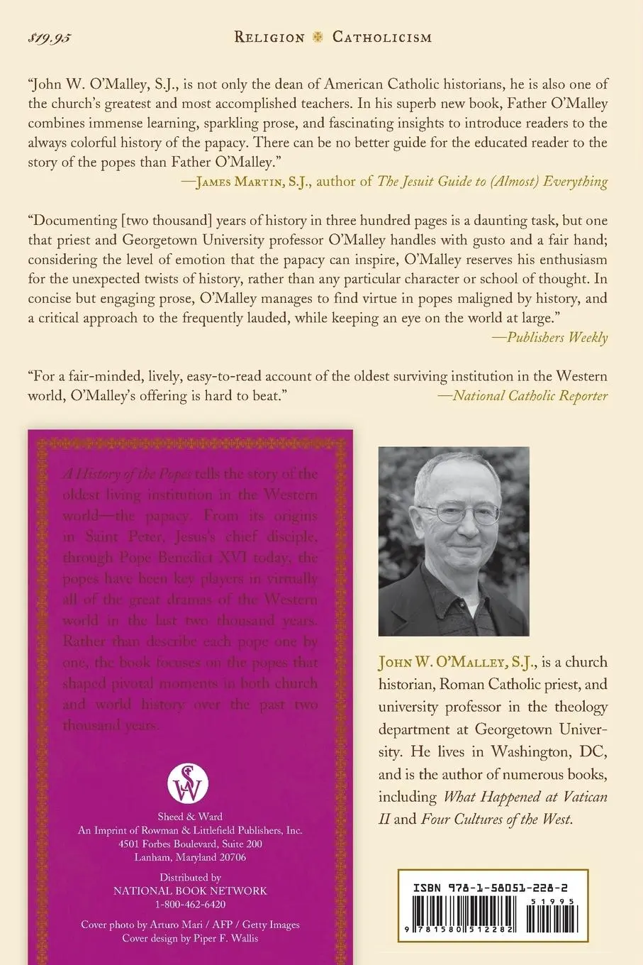 Rückseite: 9781580512282 | A History of the Popes | From Peter to the Present | O'Malley | Buch