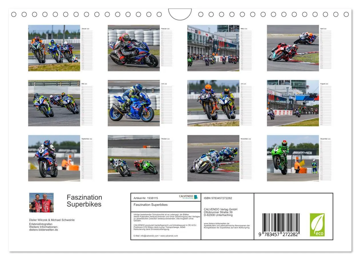 Bild: 9783457272282 | Faszination Superbikes (Wandkalender 2026 DIN A4 quer), CALVENDO...