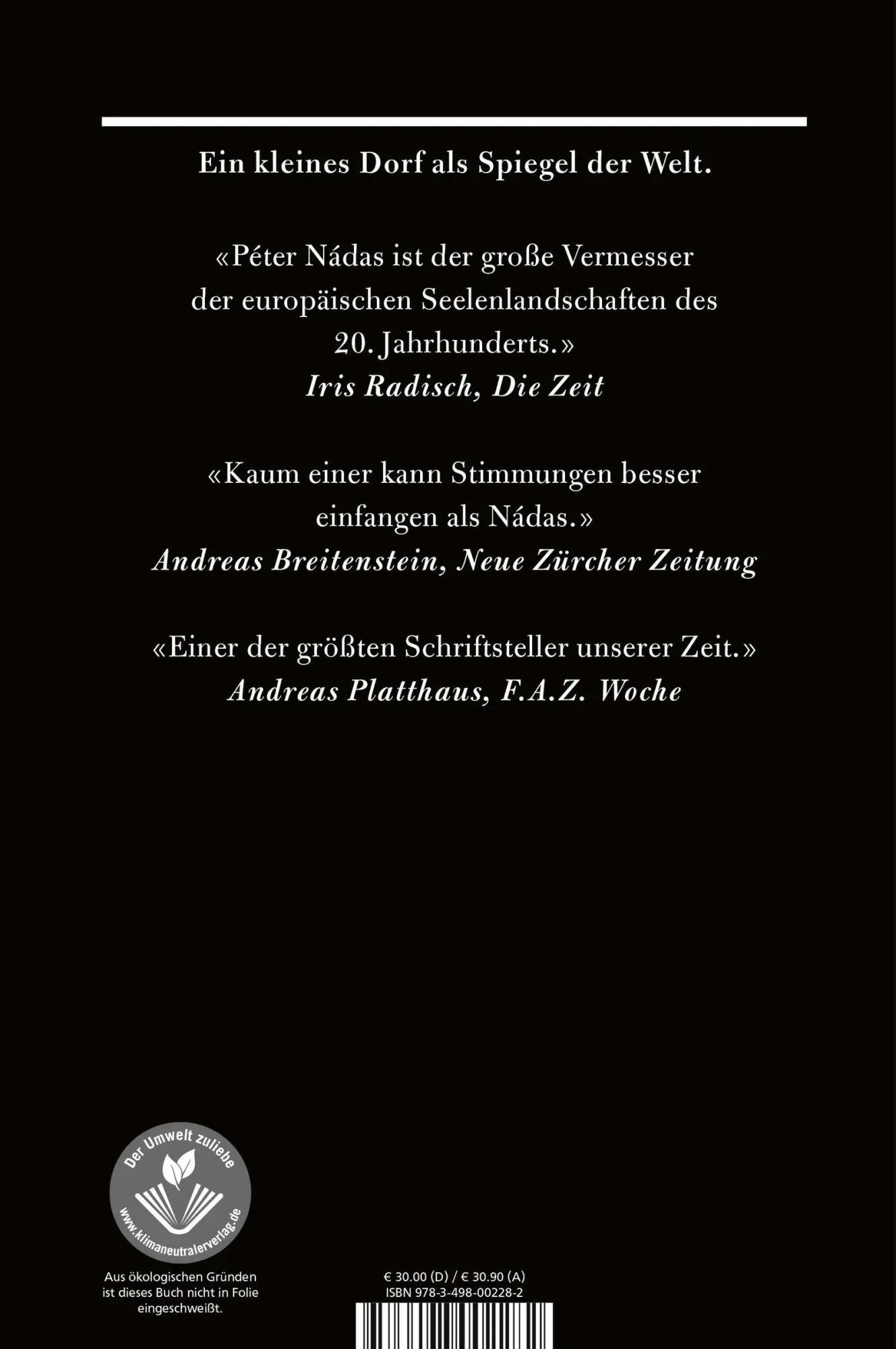 Rückseite: 9783498002282 | Schauergeschichten | Péter Nádas | Buch | 576 S. | Deutsch | 2022