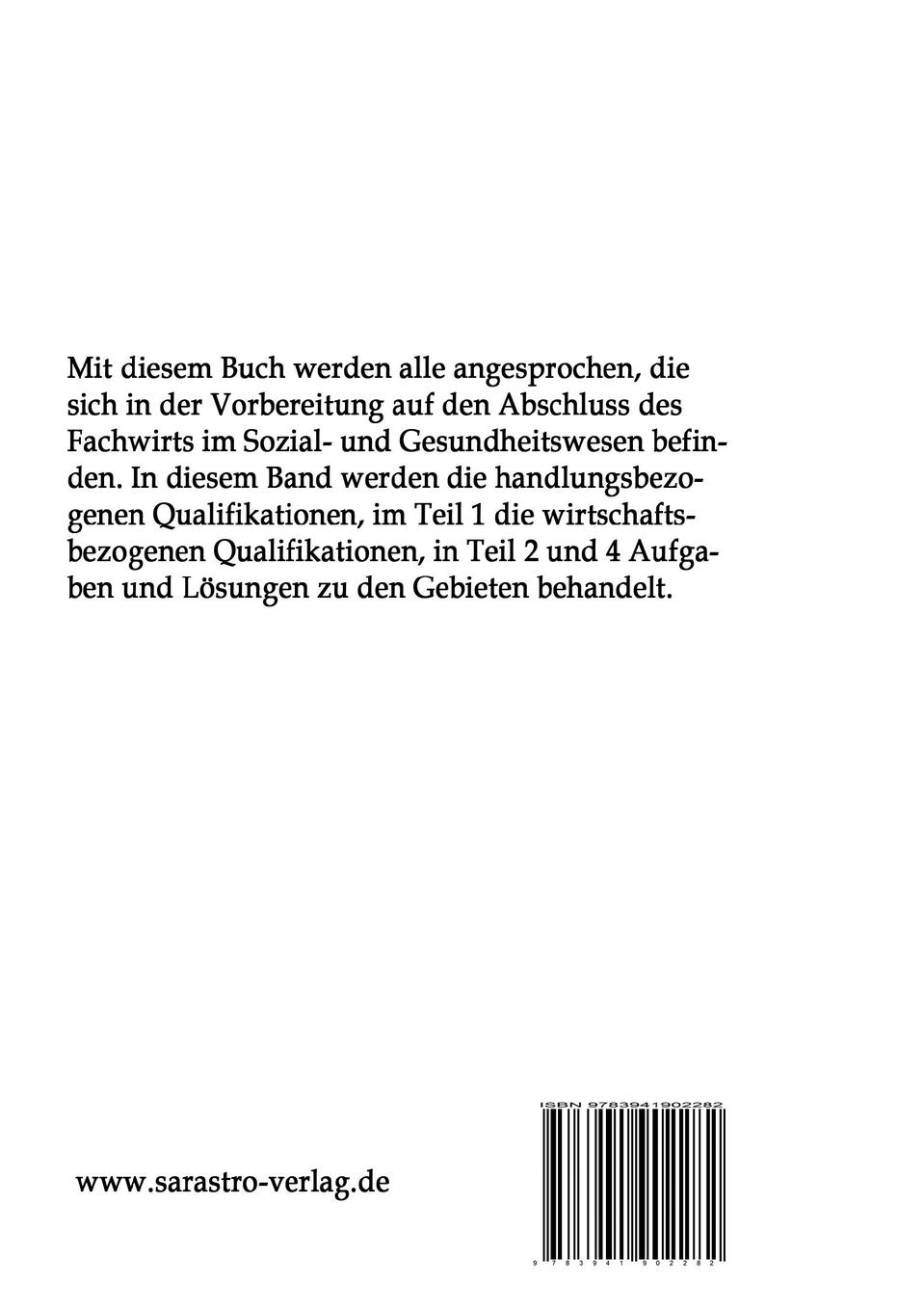 Rückseite: 9783941902282 | Fachwirt im Sozial- und Gesundheitswesen - Das prüfungsrelevante...