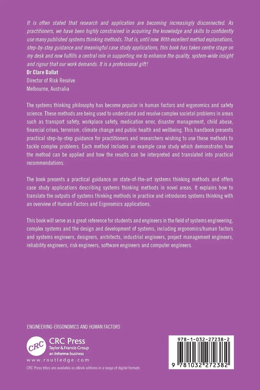 Rückseite: 9781032272382 | Handbook of Systems Thinking Methods | Paul M. Salmon (u. a.) | Buch