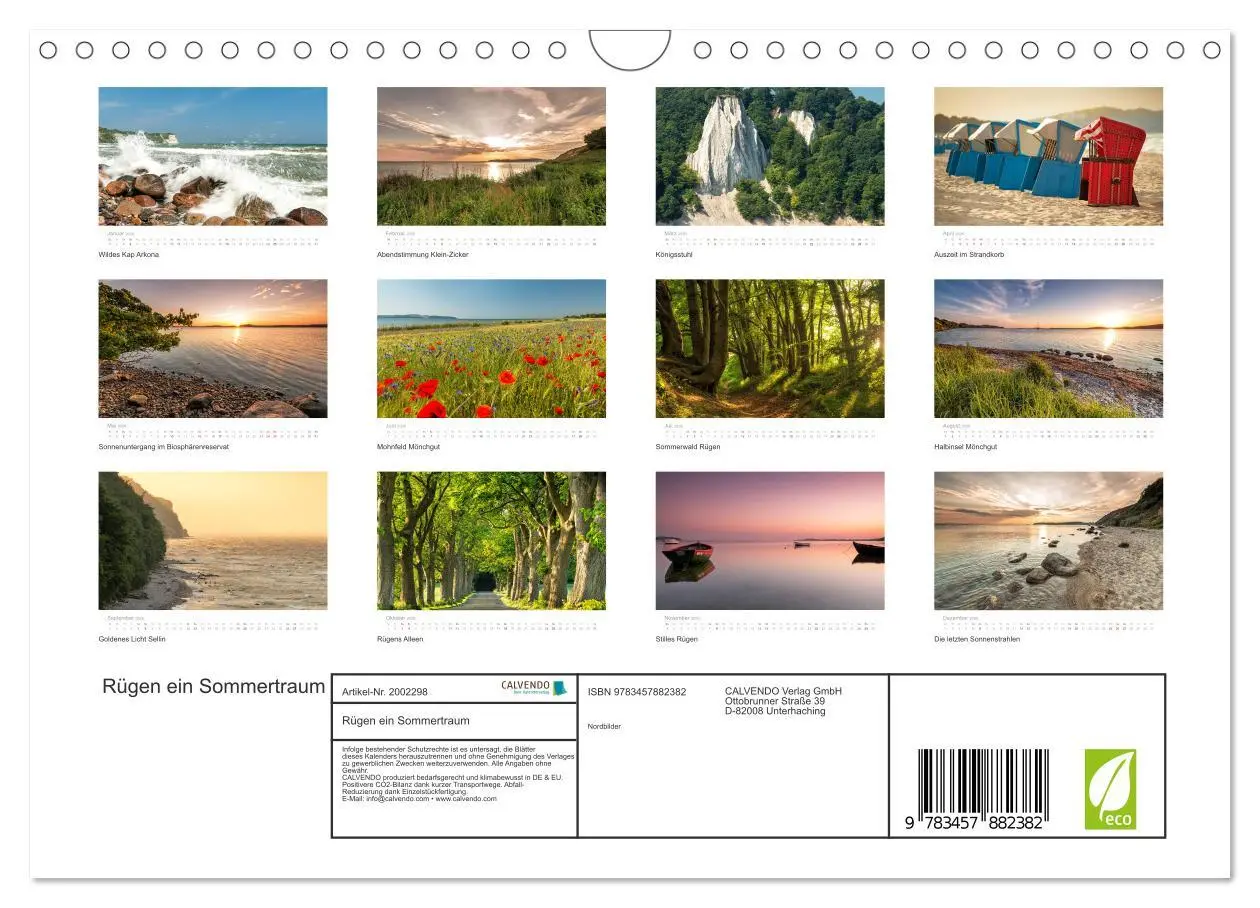Bild: 9783457882382 | Rügen ein Sommertraum (Wandkalender 2026 DIN A4 quer), CALVENDO...