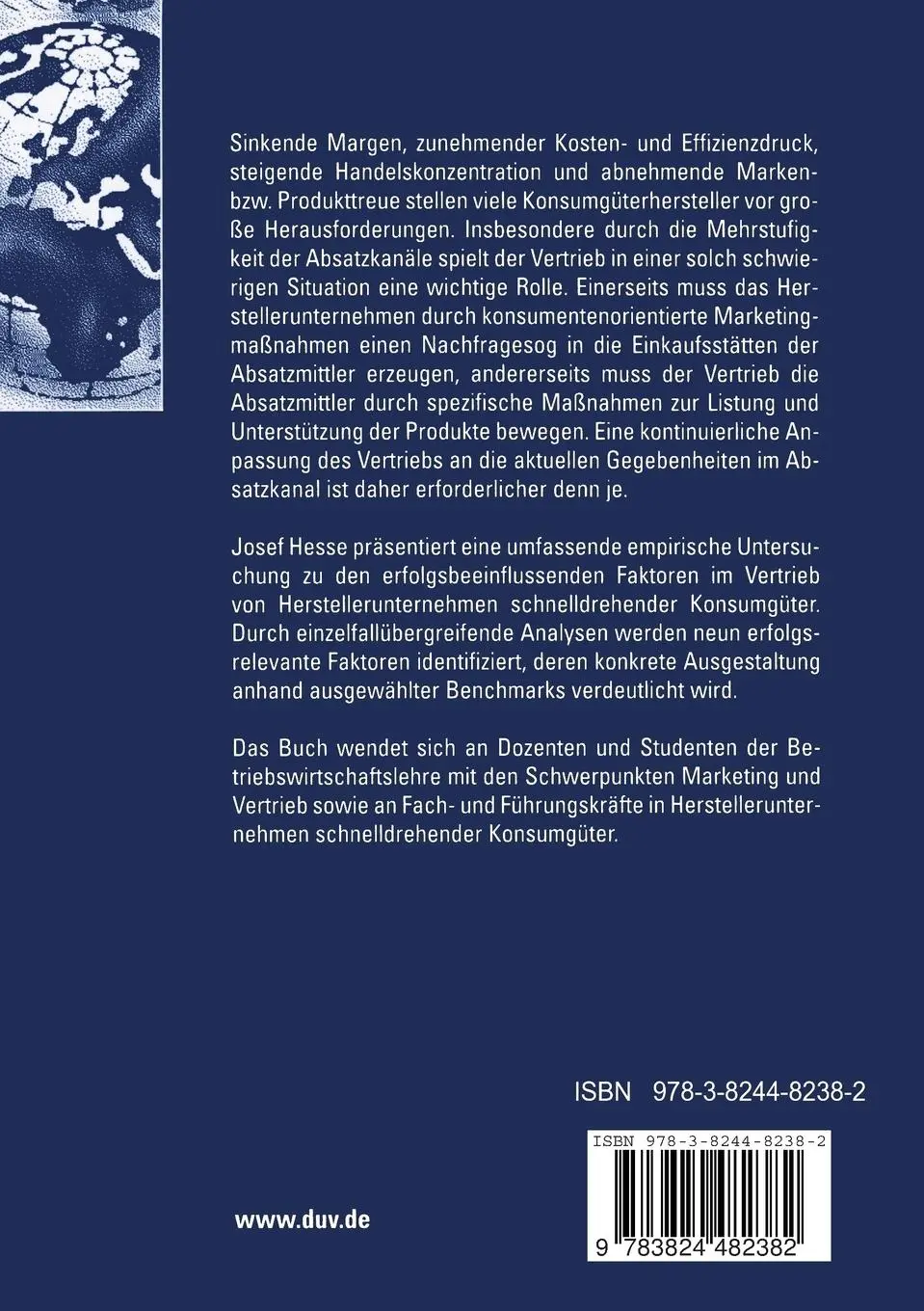 Rückseite: 9783824482382 | Erfolgsforschung im Vertrieb | Josef Hesse | Taschenbuch | xxvi | 2004