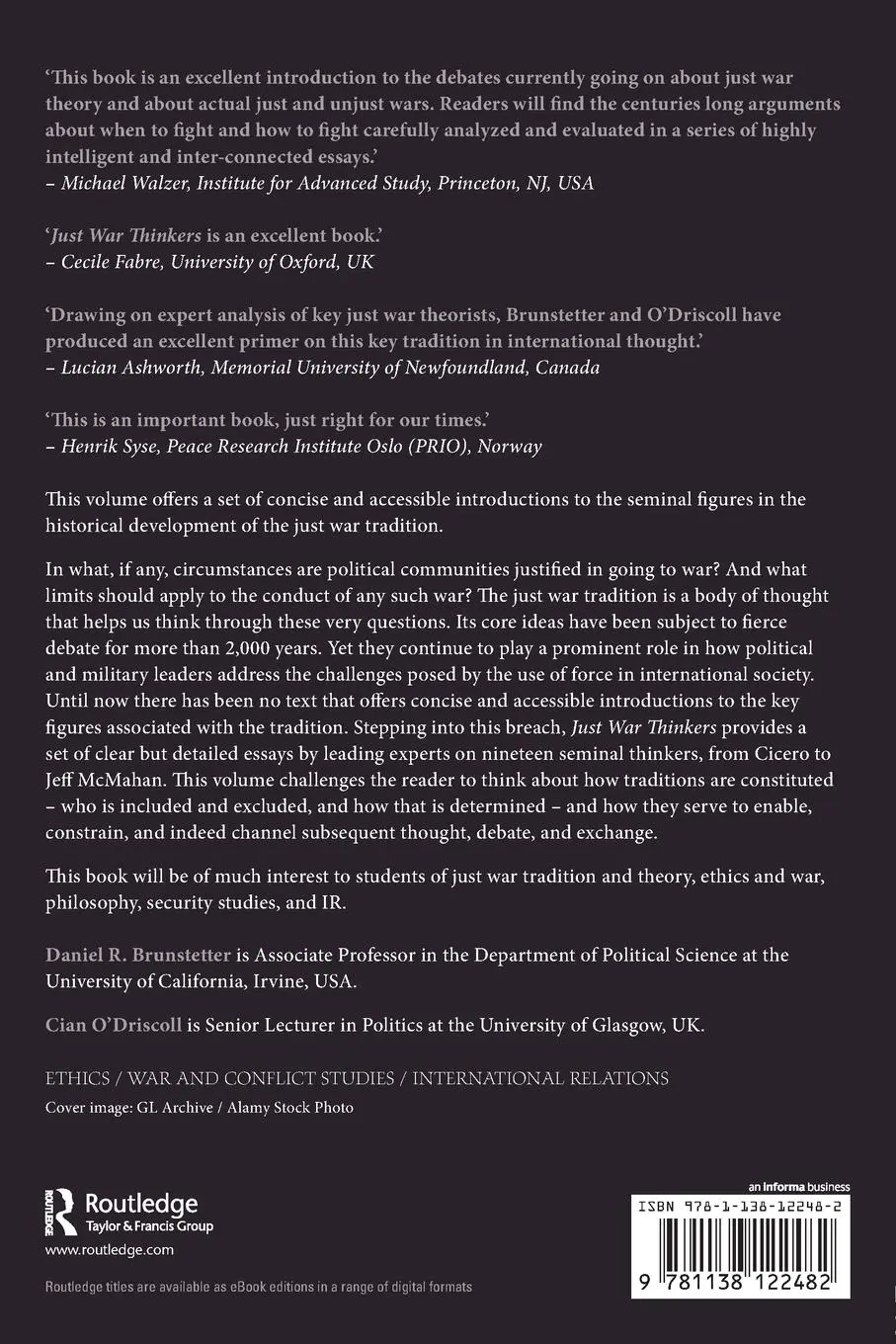 Rückseite: 9781138122482 | Just War Thinkers | From Cicero to the 21st Century | Taschenbuch