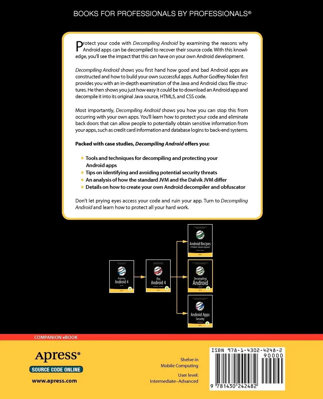 Rückseite: 9781430242482 | Decompiling Android | Godfrey Nolan | Taschenbuch | xiii | Englisch