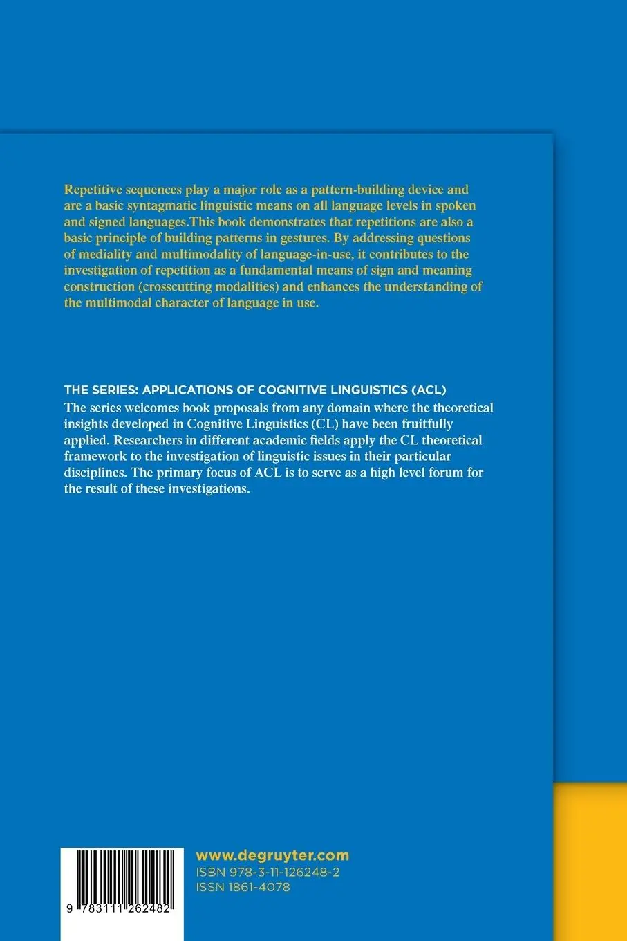 Rückseite: 9783111262482 | Repetitions in Gesture | Jana Bressem | Taschenbuch | IX | Englisch