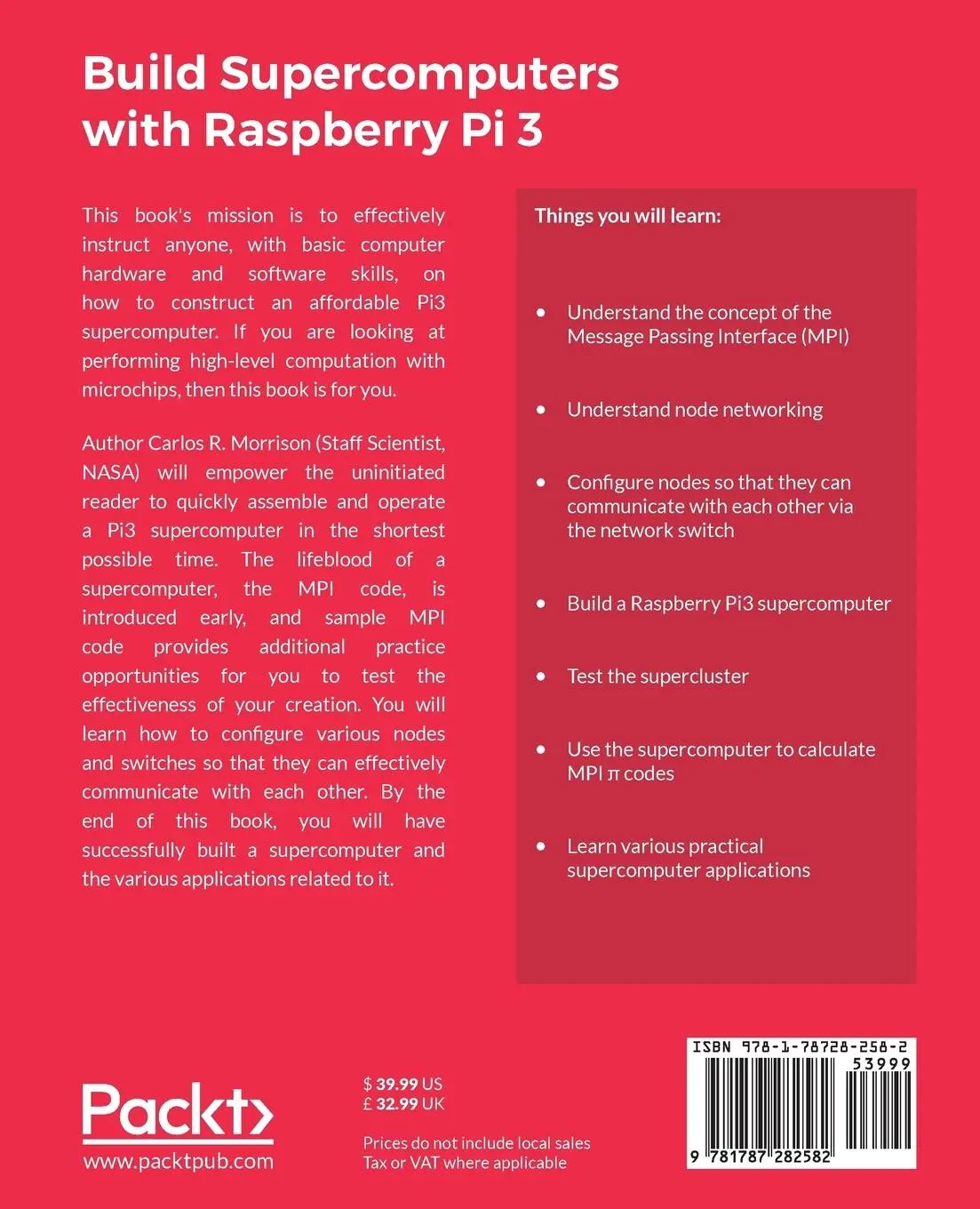 Rückseite: 9781787282582 | Build Supercomputers with Raspberry Pi 3 | Carlos R. Morrison | Buch