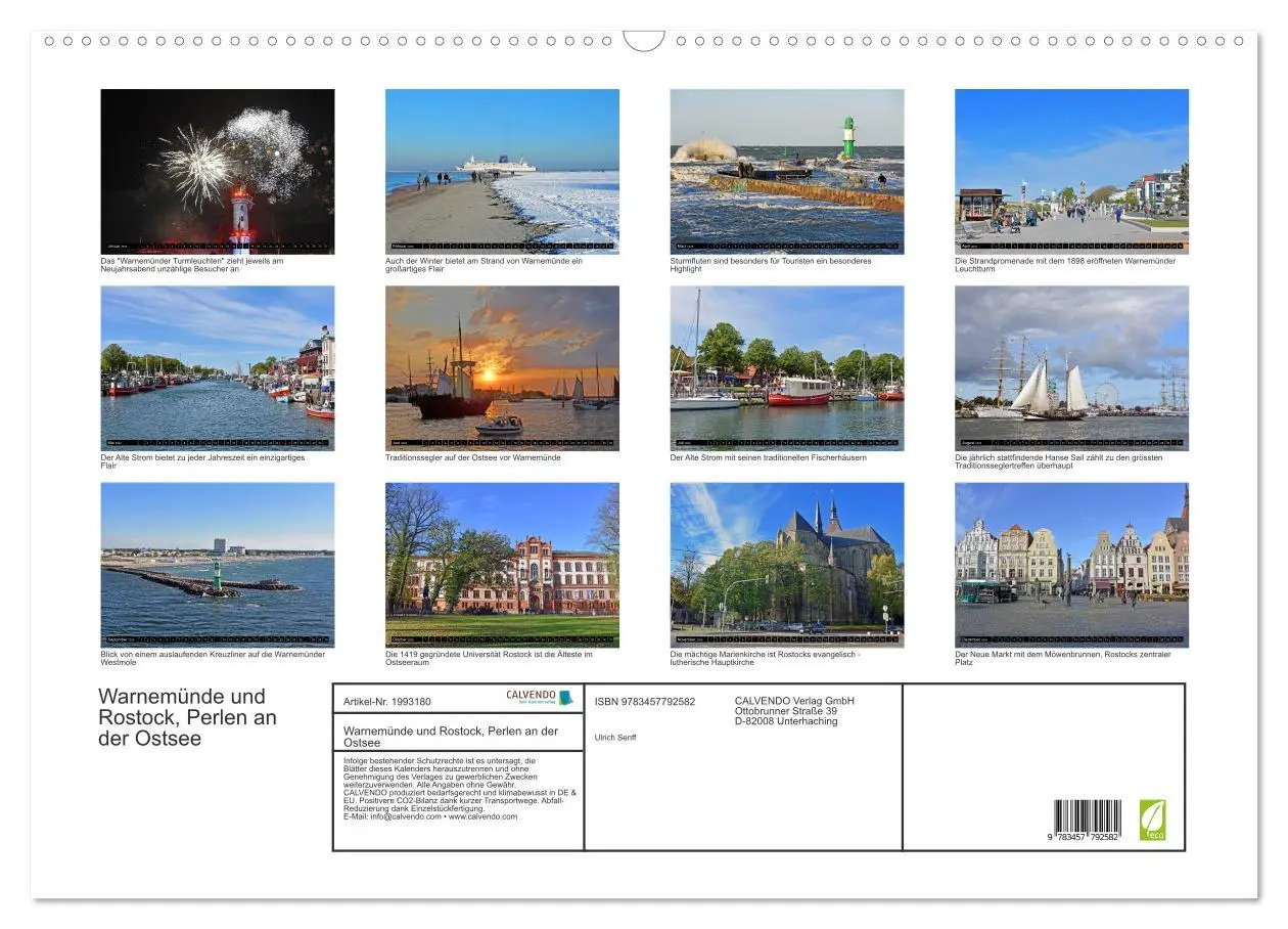 Bild: 9783457792582 | Warnemünde und Rostock, Perlen an der Ostsee (Wandkalender 2026 DIN...