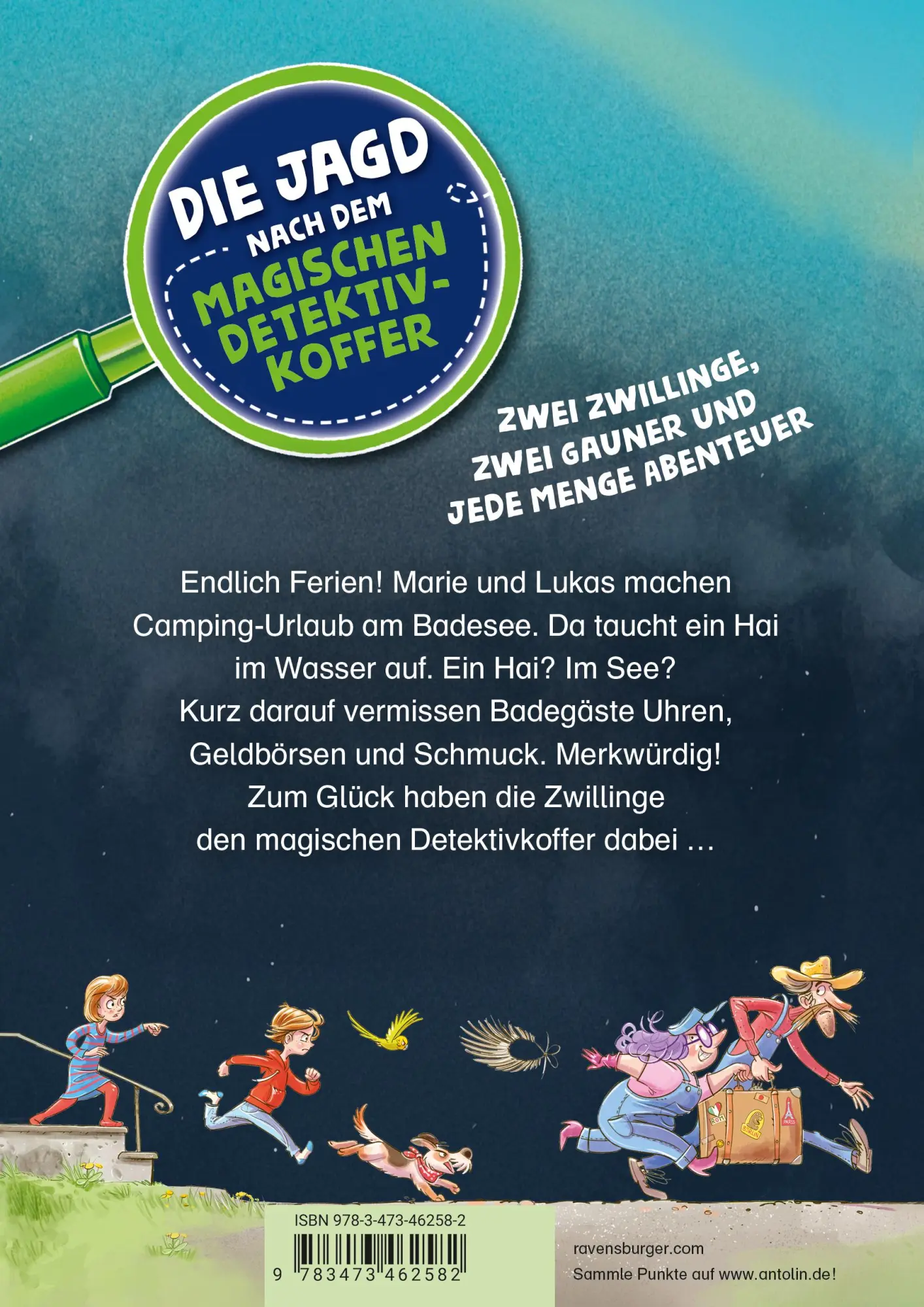 Rückseite: 9783473462582 | Die Jagd nach dem magischen Detektivkoffer, Band 8 - Ein Hai im...