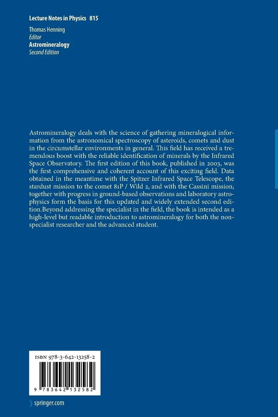 Rückseite: 9783642132582 | Astromineralogy | Thomas Henning | Taschenbuch | IX | Englisch | 2010