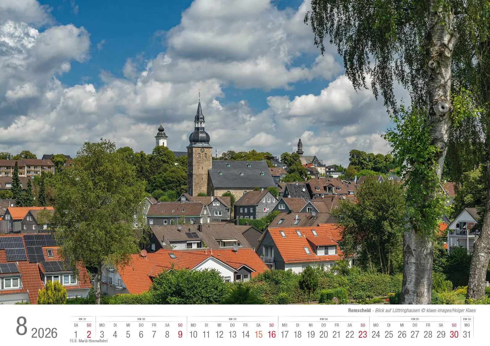 Bild: 9783965352582 | Remscheid 2026 Bildkalender A3 Spiralbindung | Holger Klaes | Kalender