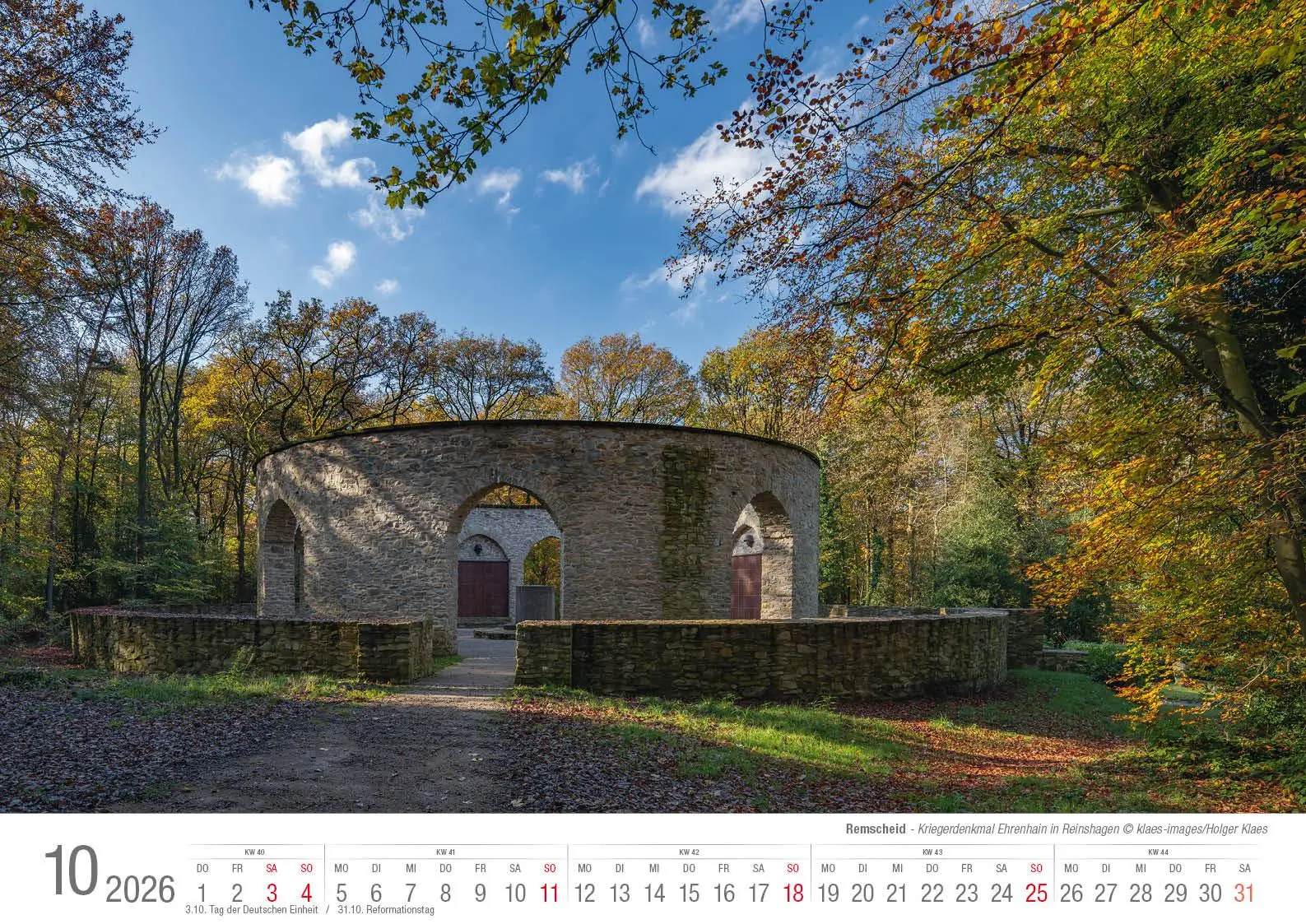 Bild: 9783965352582 | Remscheid 2026 Bildkalender A3 Spiralbindung | Holger Klaes | Kalender
