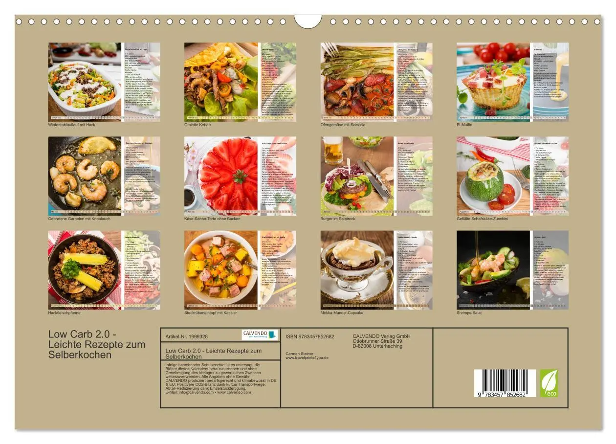 Bild: 9783457852682 | Low Carb 2.0 - Leichte Rezepte zum Selberkochen (Wandkalender 2026...
