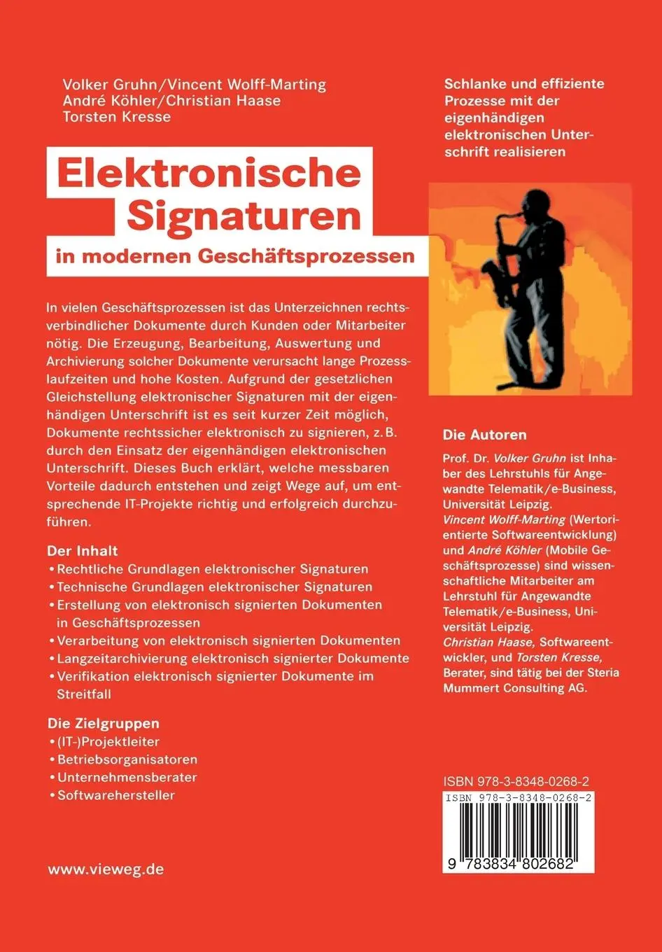 Rückseite: 9783834802682 | Elektronische Signaturen in modernen Geschäftsprozessen | Taschenbuch