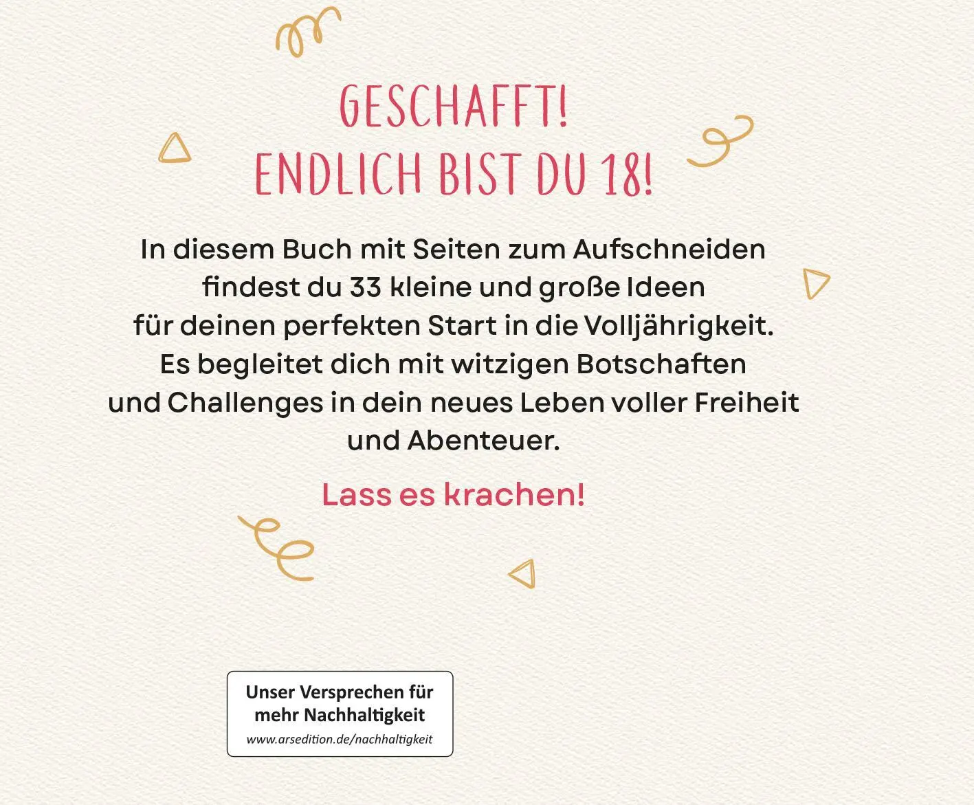 Rückseite: 9783845862682 | Endlich 18! Yay! Alles, was du ab jetzt tun darfst | Paulus Vennebusch