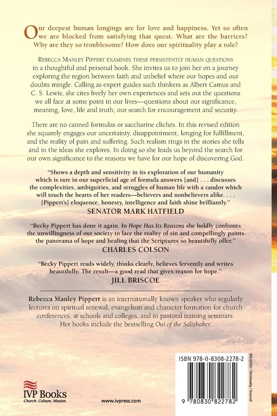 Rückseite: 9780830822782 | Hope Has Its Reasons | The Search to Satisfy Our Deepest Longings