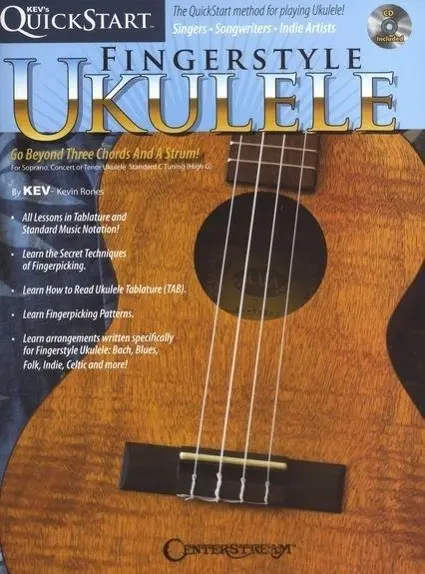 Cover: 9781574242782 | Kev's QuickStart for Fingerstyle Ukulele 1 - Book with Online Audio...