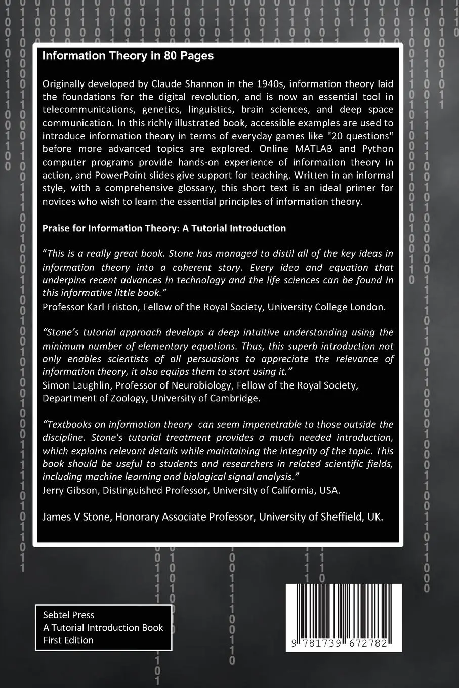 Rückseite: 9781739672782 | Information Theory in 80 Pages | James V Stone | Taschenbuch | 2023