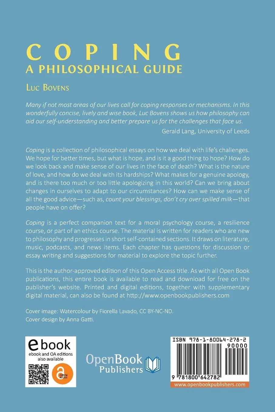 Rückseite: 9781800642782 | Coping | A Philosophical Guide | Luc Bovens | Taschenbuch | Englisch