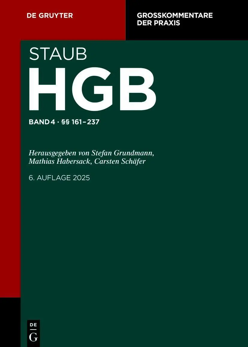 Cover: 9783110552782 | HGB §§ 161-237 | Großkommentar | Matthias Casper (u. a.) | Buch | XXIX