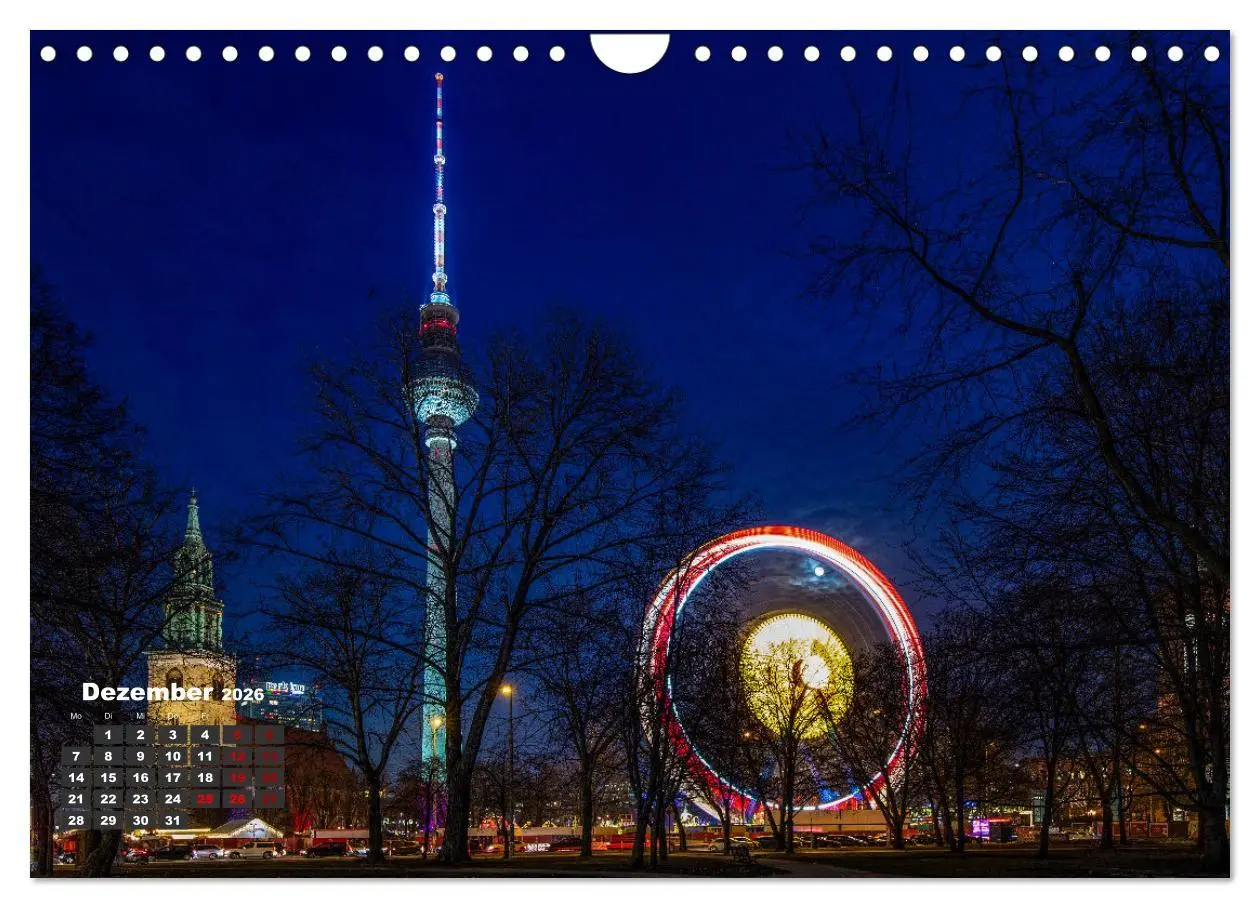 Bild: 9783457602782 | Ein Jahr Fernsehturm Berlin (Wandkalender 2026 DIN A4 quer),...