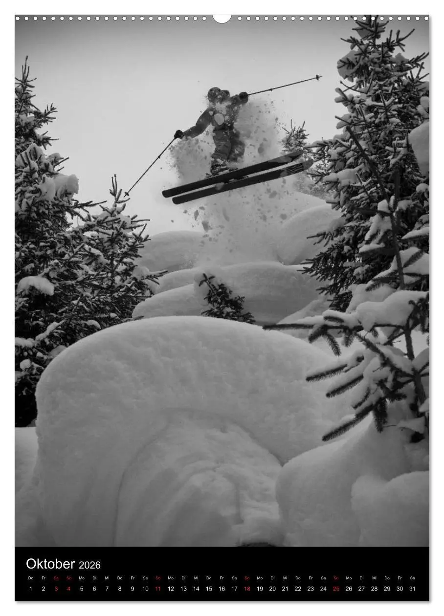 Bild: 9783516482782 | Monochrome Ski (hochwertiger Premium Wandkalender 2026 DIN A2...