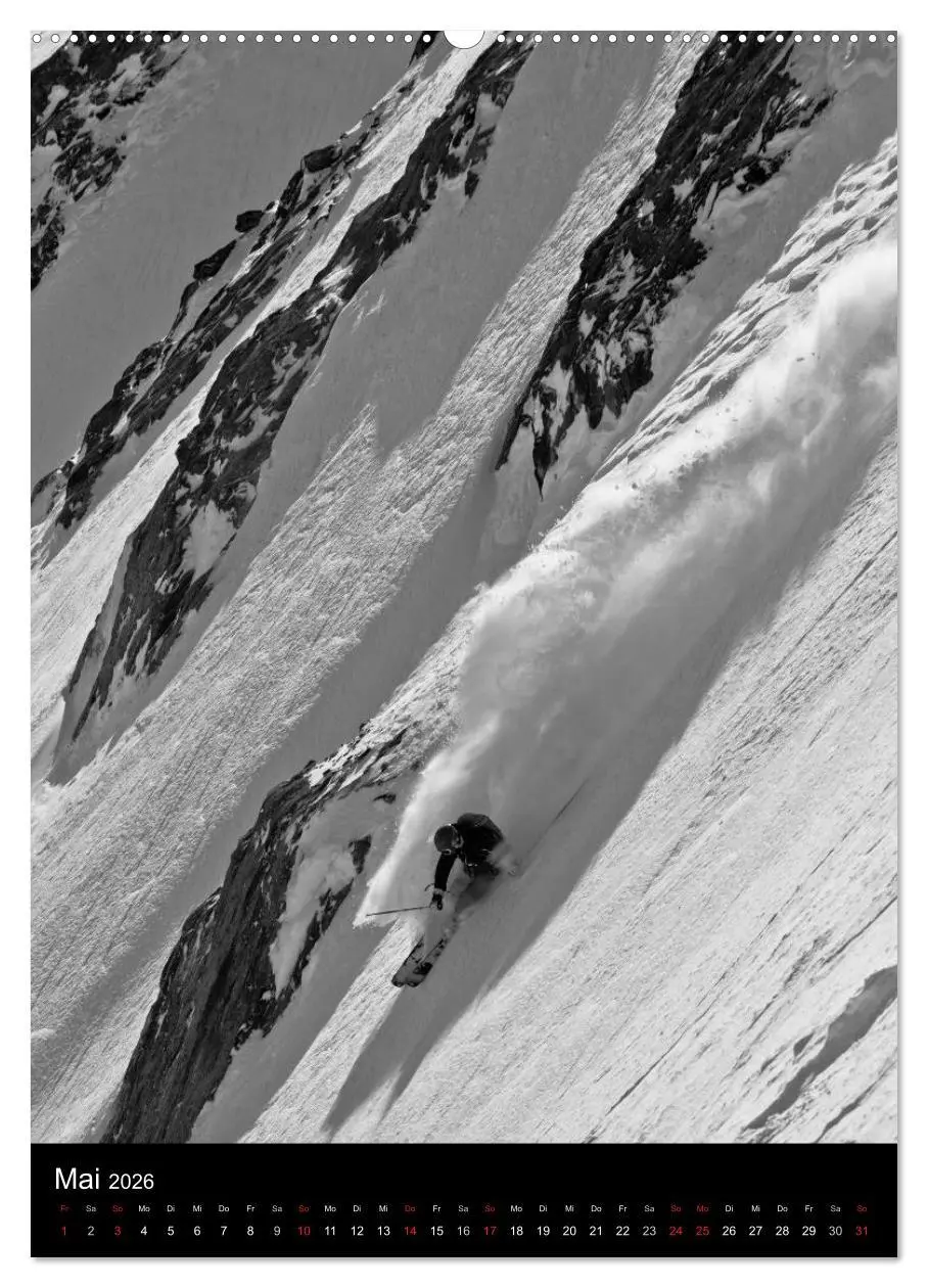 Bild: 9783516482782 | Monochrome Ski (hochwertiger Premium Wandkalender 2026 DIN A2...