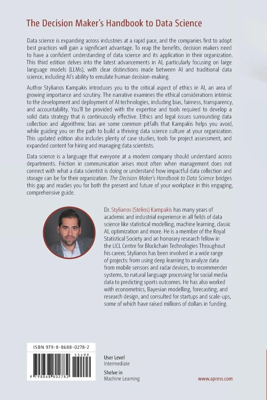 Rückseite: 9798868802782 | The Decision Maker's Handbook to Data Science | Stylianos Kampakis | v