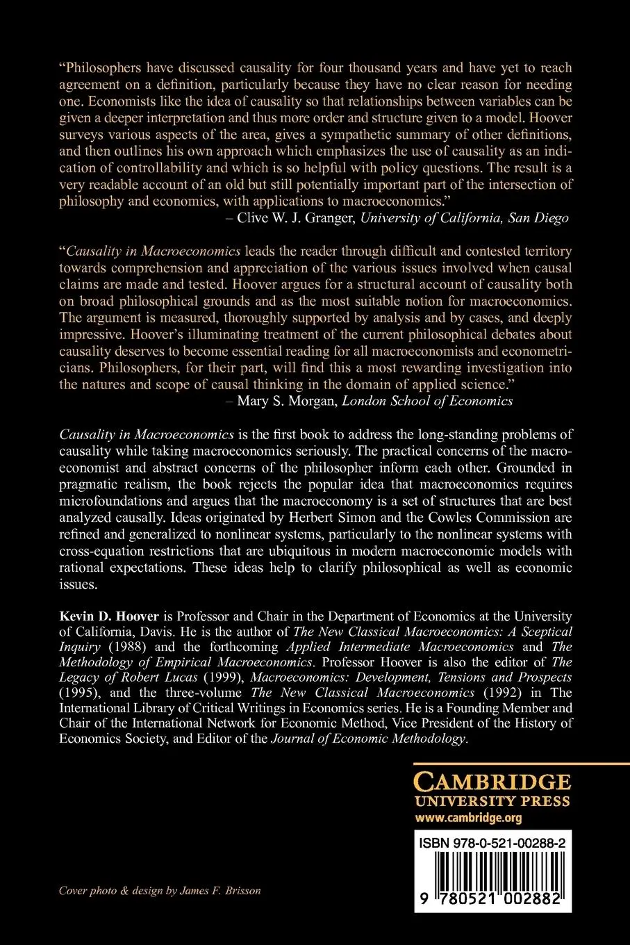 Rückseite: 9780521002882 | Causality in Macroeconomics | Kevin D. Hoover | Taschenbuch | Englisch