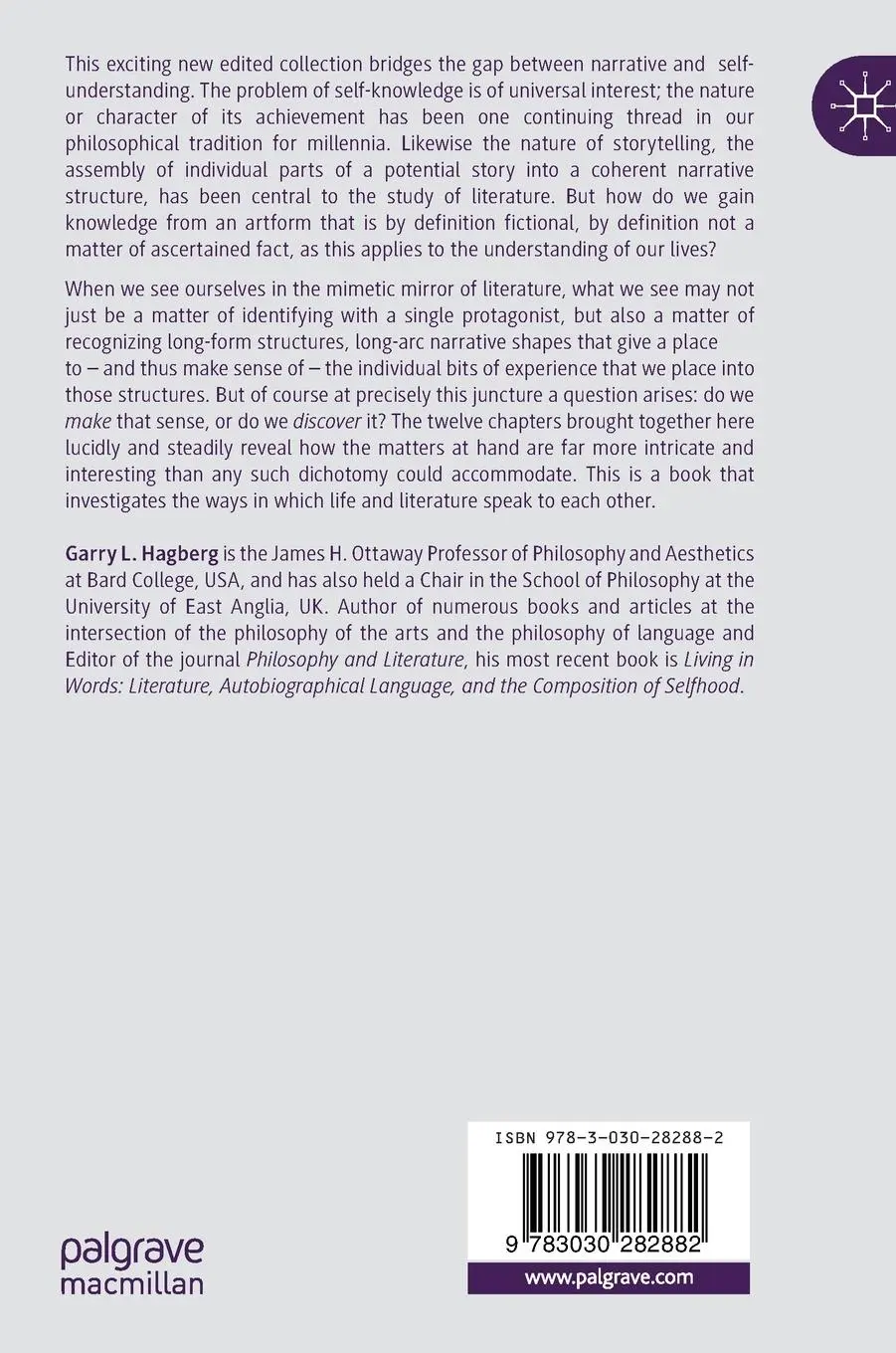 Rückseite: 9783030282882 | Narrative and Self-Understanding | Garry L. Hagberg | Buch | xiii