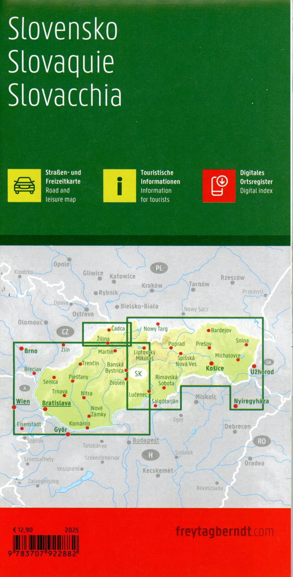 Bild: 9783707922882 | Slowakei, Straßen- und Freizeitkarte 1:200.000, freytag &amp; berndt