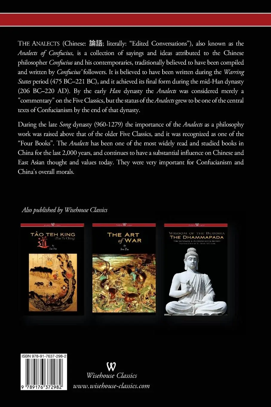Rückseite: 9789176372982 | The Analects of Confucius (Wisehouse Classics Edition) | Confucius