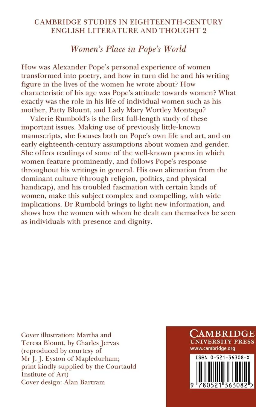 Rückseite: 9780521363082 | Women's Place in Pope's World | Valerie Rumbold (u. a.) | Buch | 2006