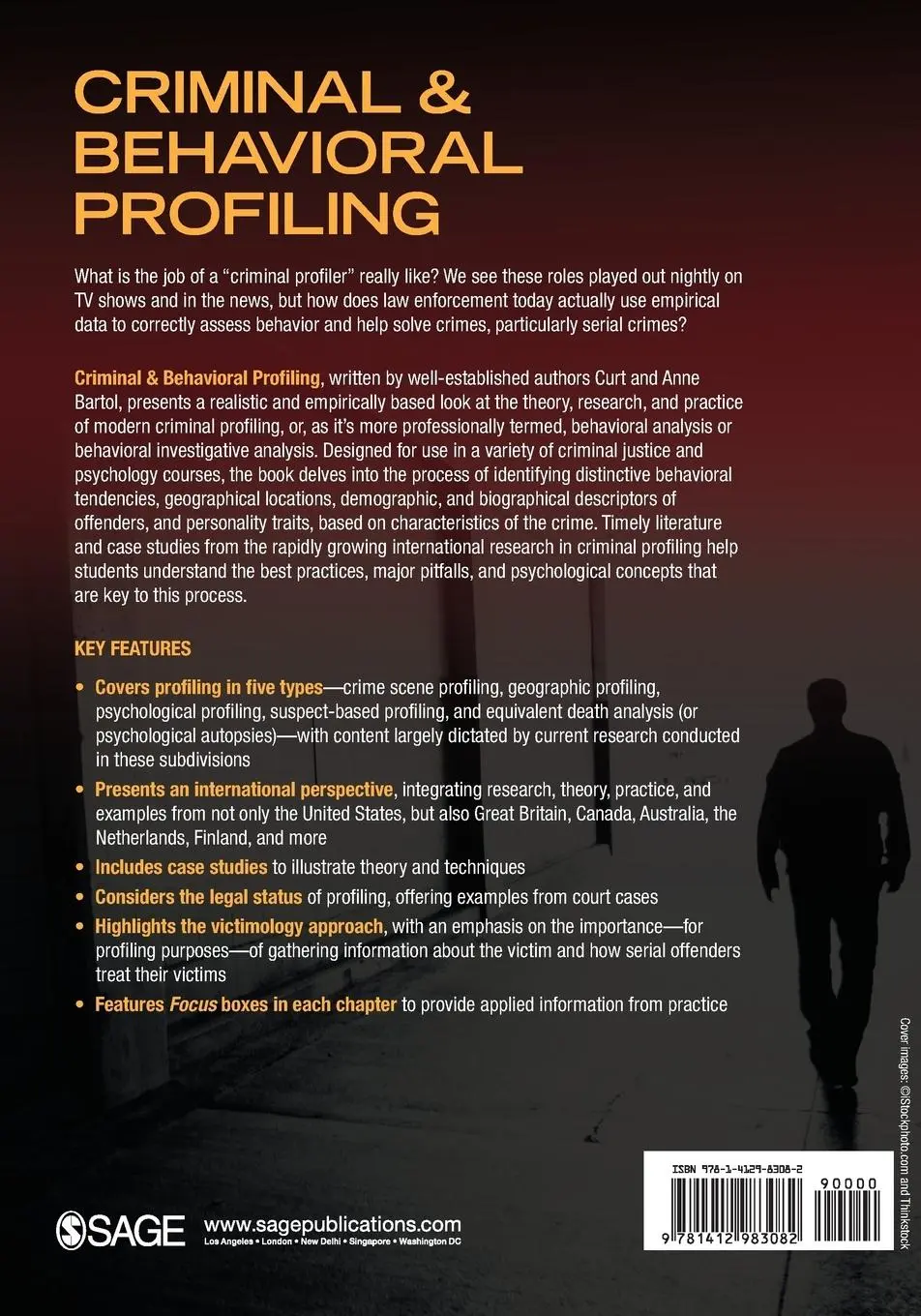 Rückseite: 9781412983082 | Criminal &amp; Behavioral Profiling | Curt R Bartol (u. a.) | Taschenbuch