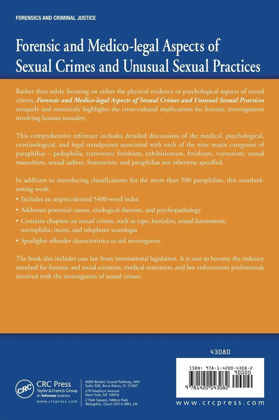 Rückseite: 9781420043082 | Forensic and Medico-legal Aspects of Sexual Crimes and Unusual...