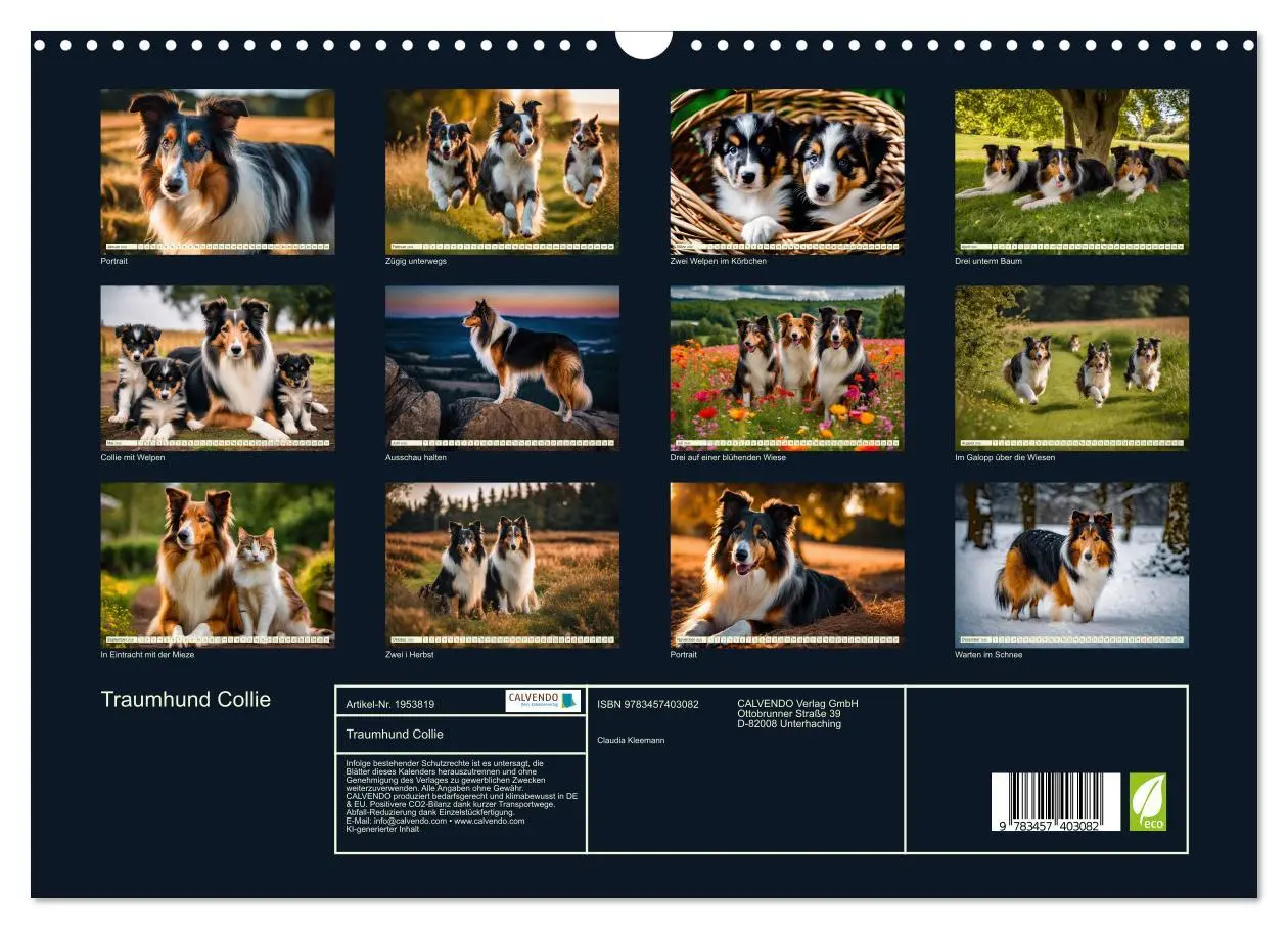 Bild: 9783457403082 | Traumhund Collie (Wandkalender 2026 DIN A3 quer), CALVENDO...
