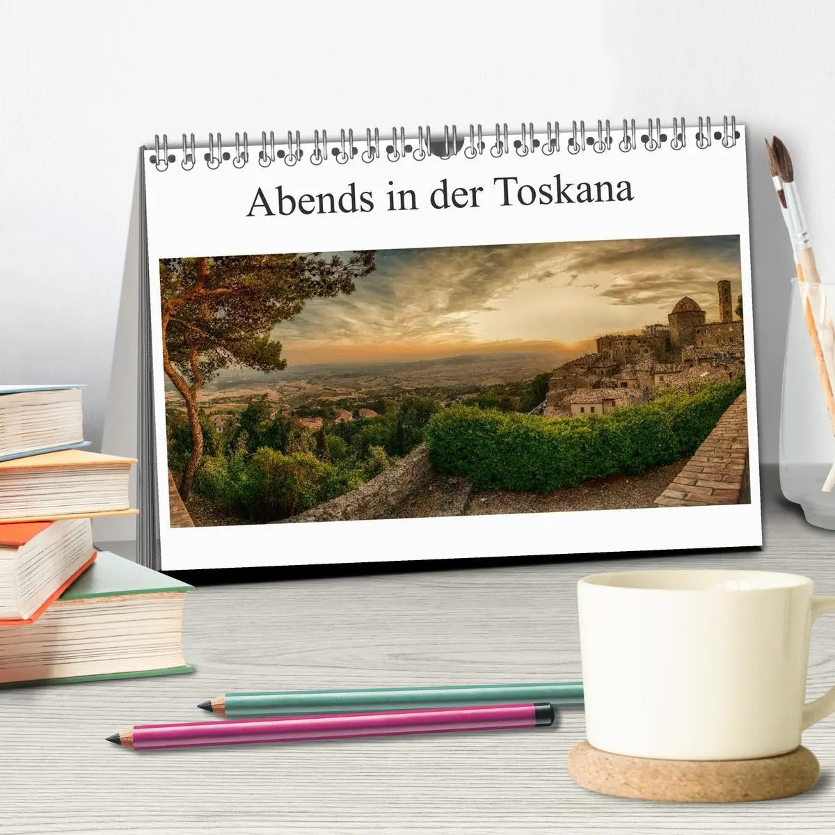 Bild: 9783516043082 | Abends in der Toskana (Tischkalender 2026 DIN A5 quer), CALVENDO...