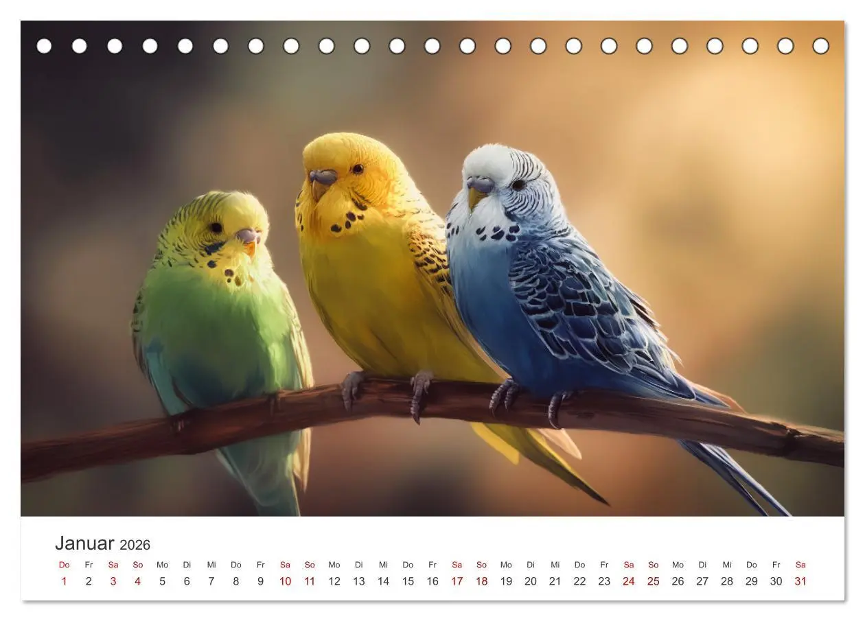 Bild: 9783516593082 | Zwitscherzeit - Ein Kalender voller Wellensittiche (Tischkalender...