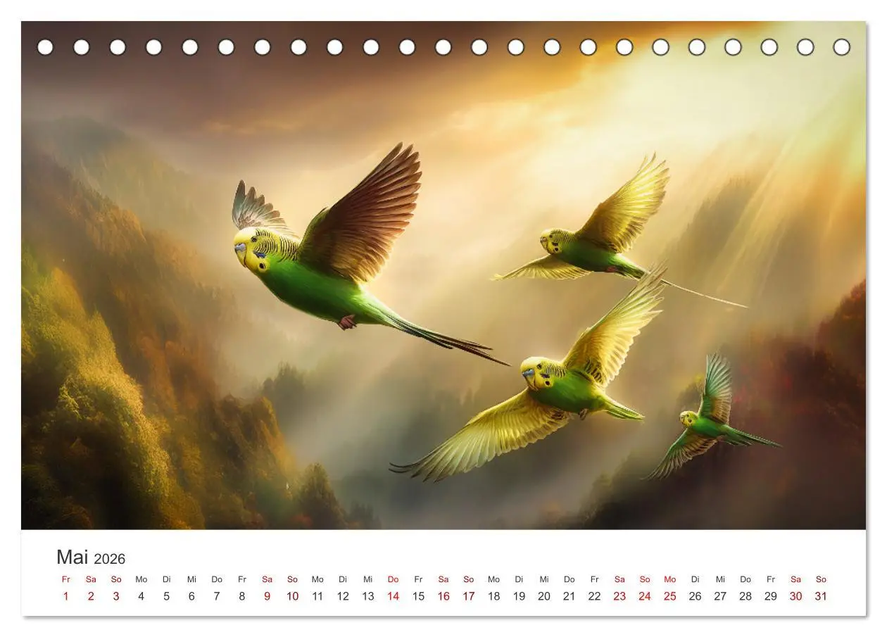 Bild: 9783516593082 | Zwitscherzeit - Ein Kalender voller Wellensittiche (Tischkalender...