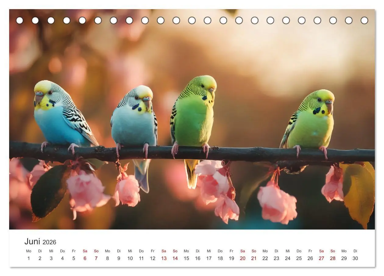 Bild: 9783516593082 | Zwitscherzeit - Ein Kalender voller Wellensittiche (Tischkalender...