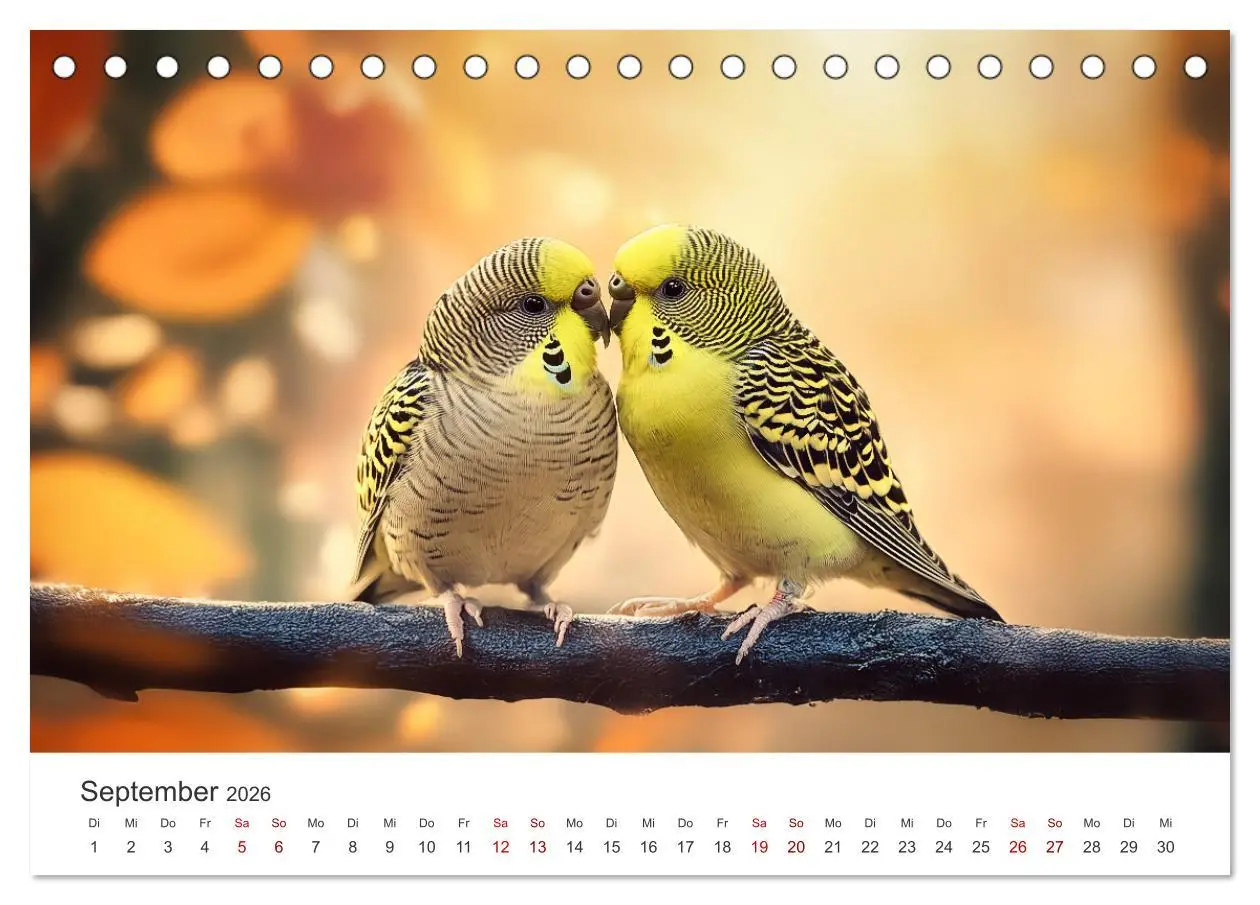 Bild: 9783516593082 | Zwitscherzeit - Ein Kalender voller Wellensittiche (Tischkalender...