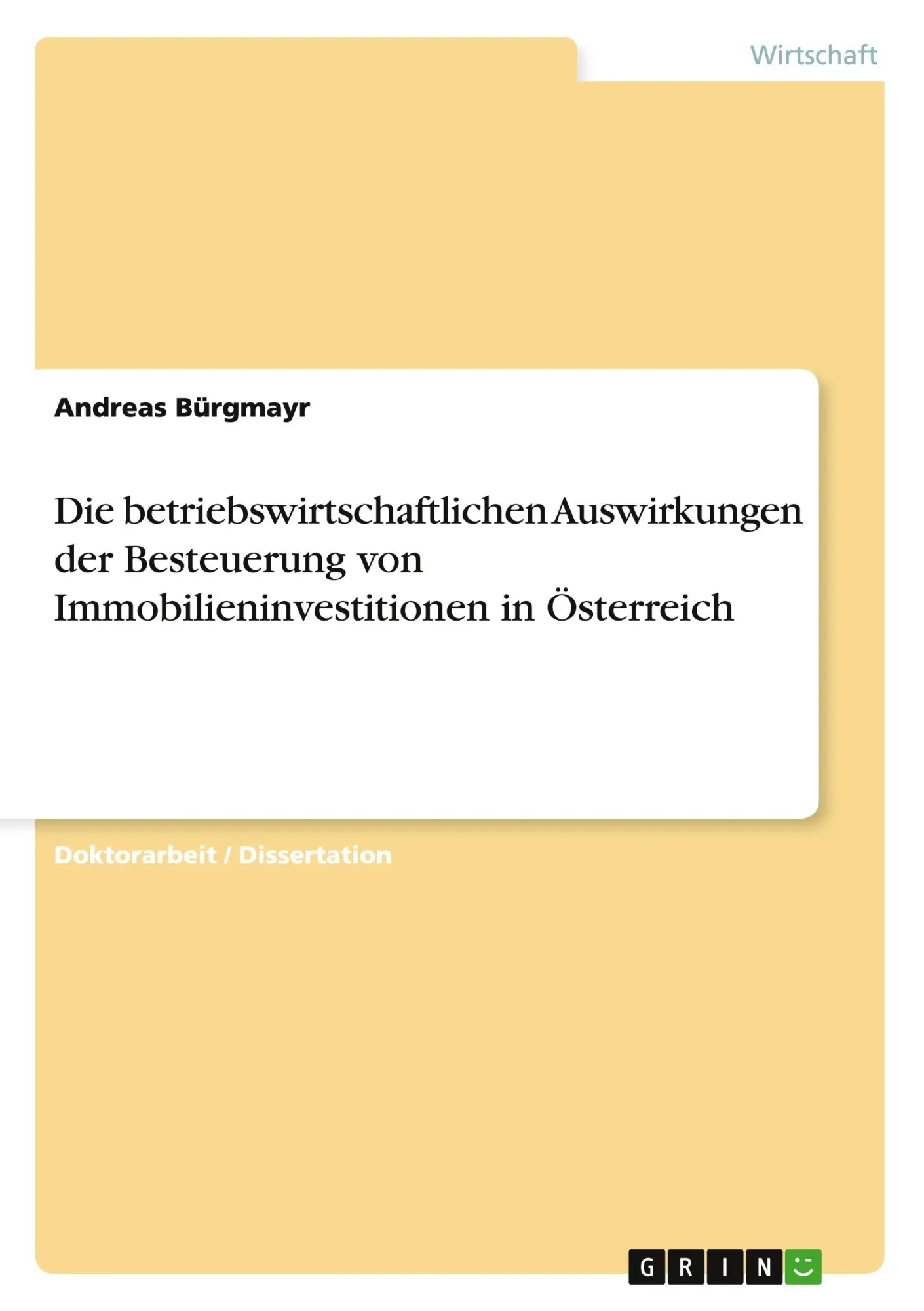 Cover: 9783656183082 | Die betriebswirtschaftlichen Auswirkungen der Besteuerung von...