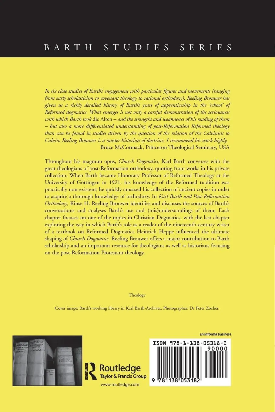 Rückseite: 9781138053182 | Karl Barth and Post-Reformation Orthodoxy | Rinse H. Reeling Brouwer
