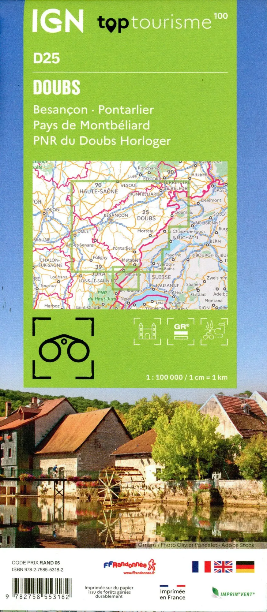 Bild: 9782758553182 | 25 Doubs Besançon | 1:100000 | (Land-)Karte | Französisch | 2024