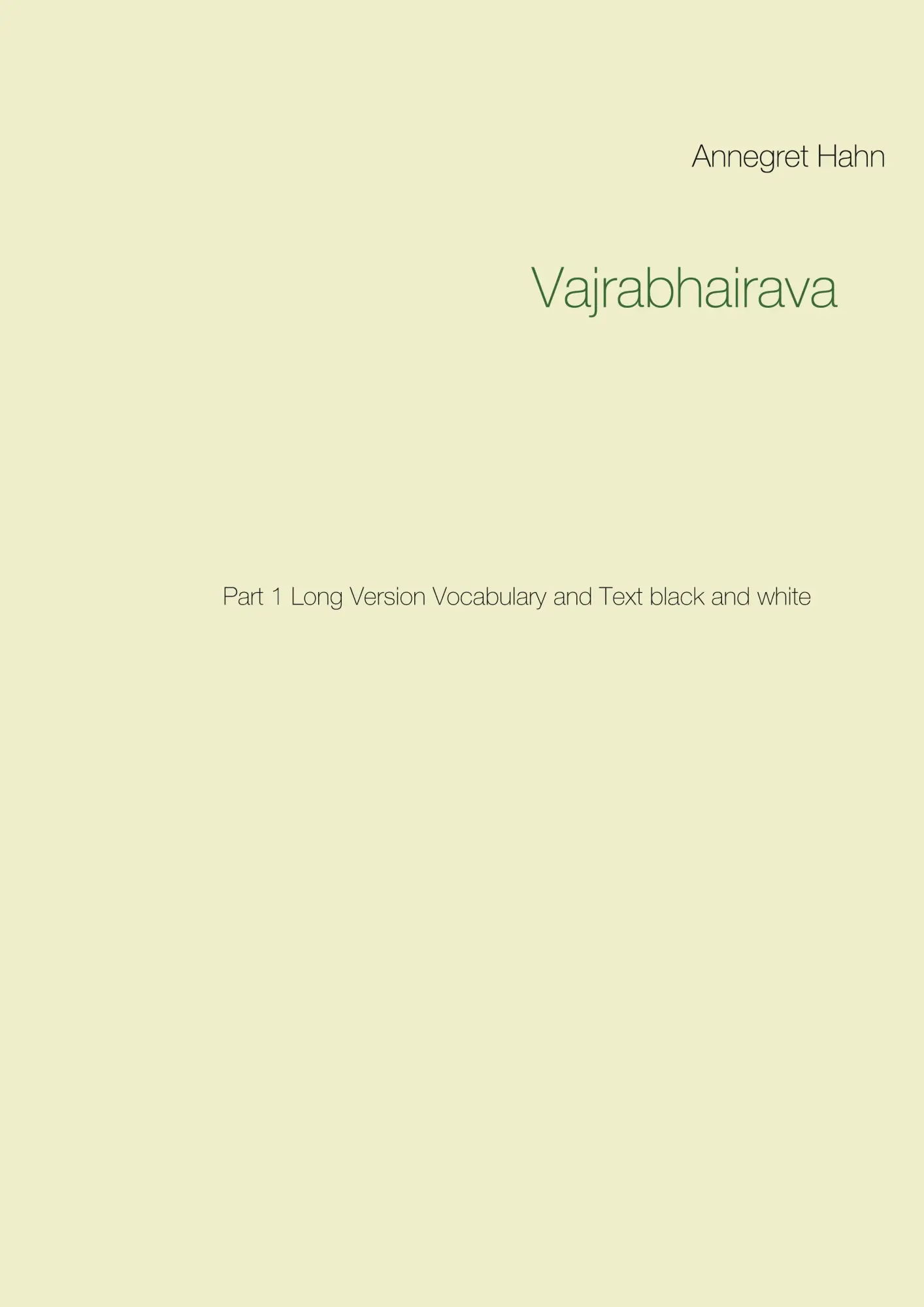 Cover: 9783751973182 | Vajrabhairava | Annegret Hahn | Taschenbuch | Vajrabhairava | Englisch