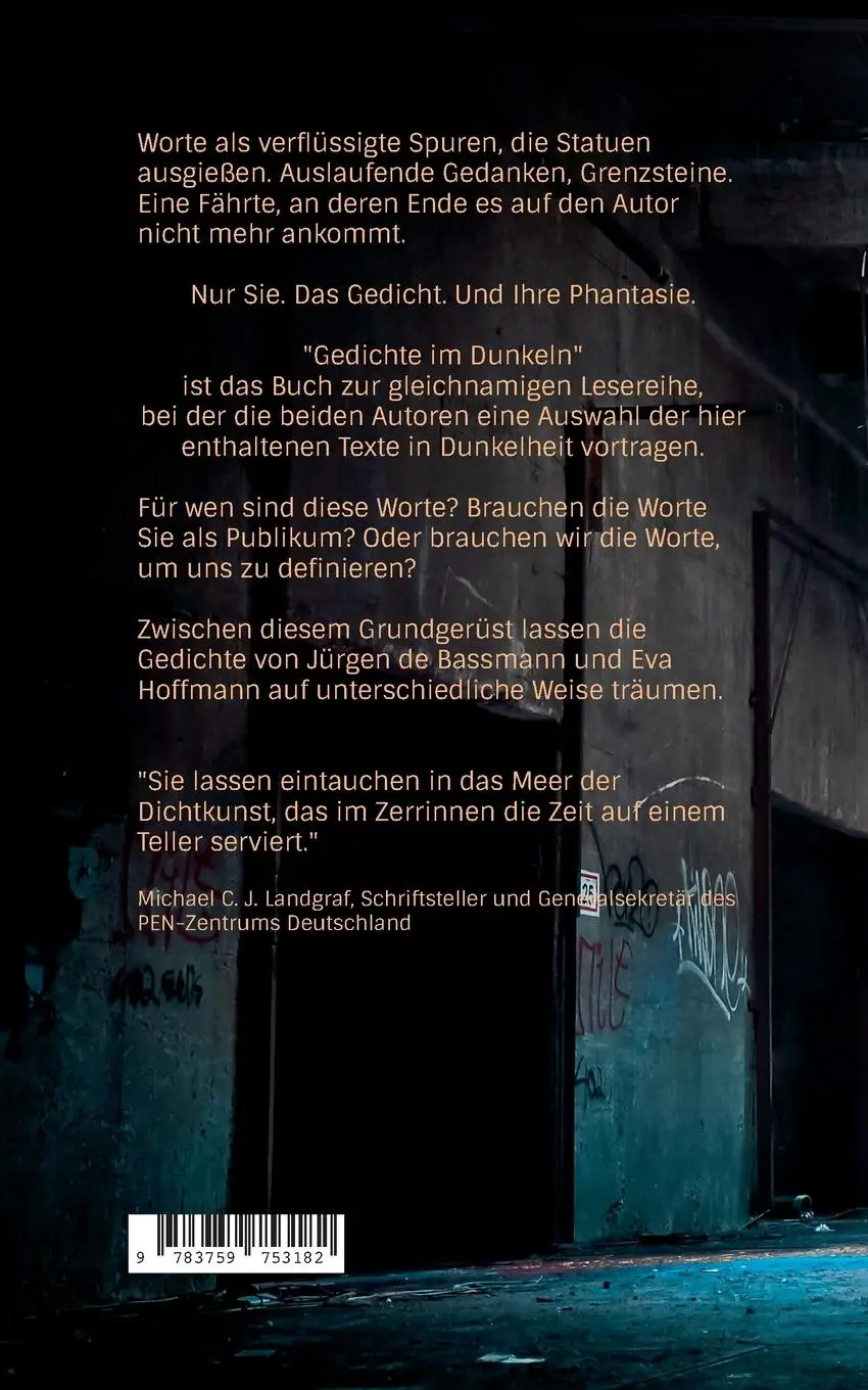 Rückseite: 9783759753182 | Gedichte im Dunkeln | Ein poetischer Dialog | Bassmann (u. a.) | Buch