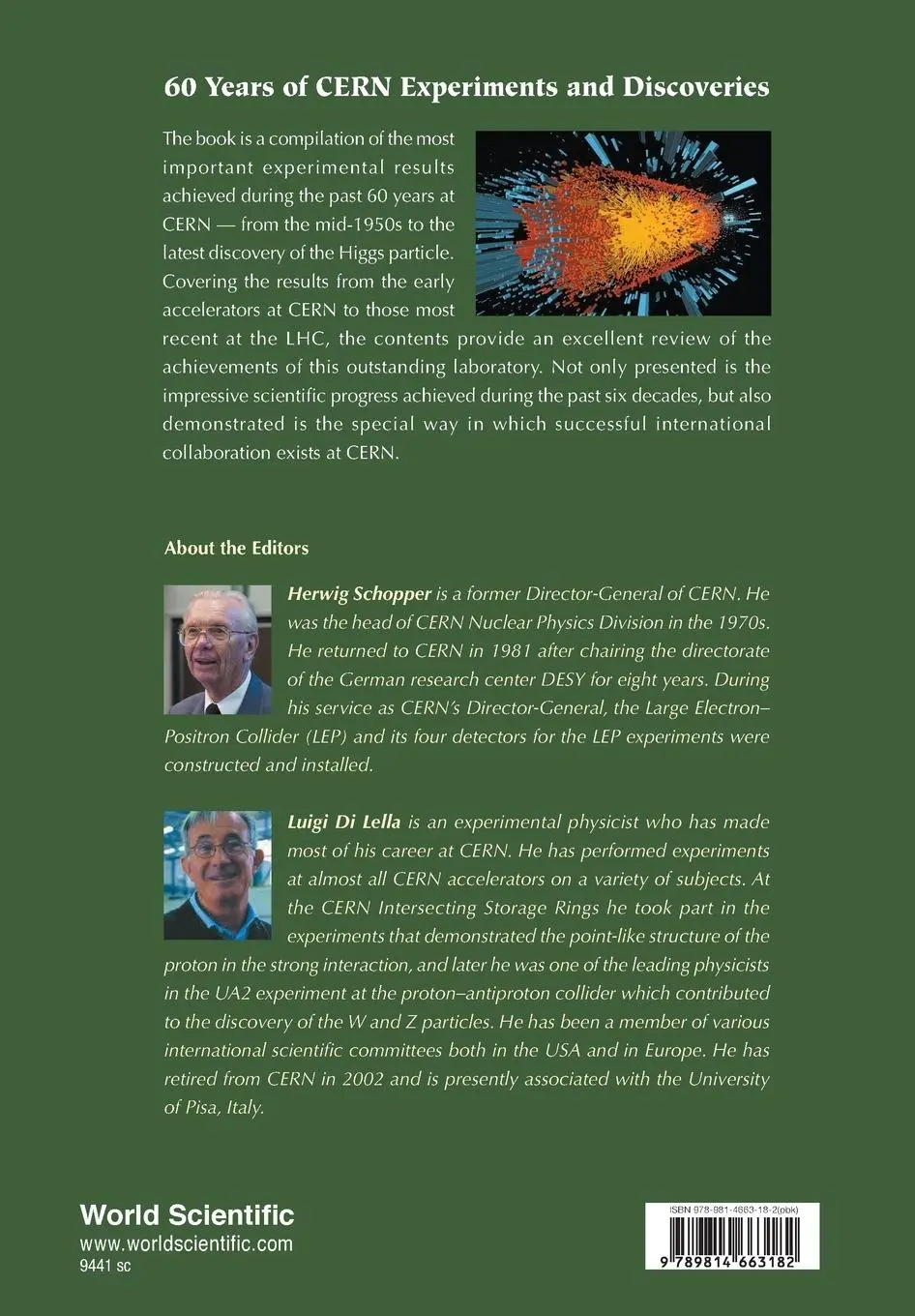 Rückseite: 9789814663182 | 60 YEARS OF CERN EXPERIMENTS AND DISCOVERIES | Lella | Taschenbuch