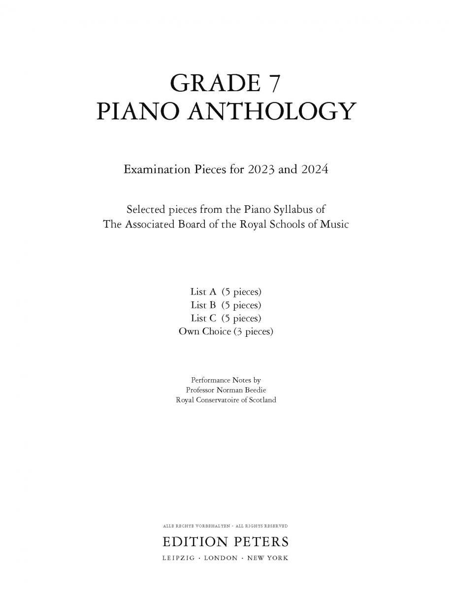 Cover: 9790577023182 | Grade 7: Piano Anthology - Examination Pieces for 2023 and 2024-...